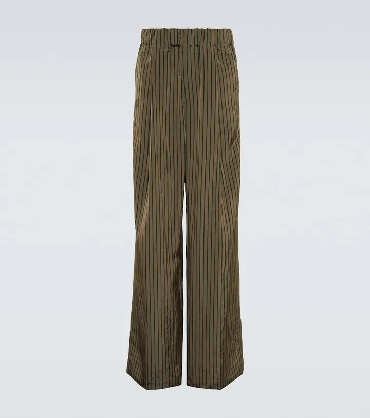 Striped wide-leg pants