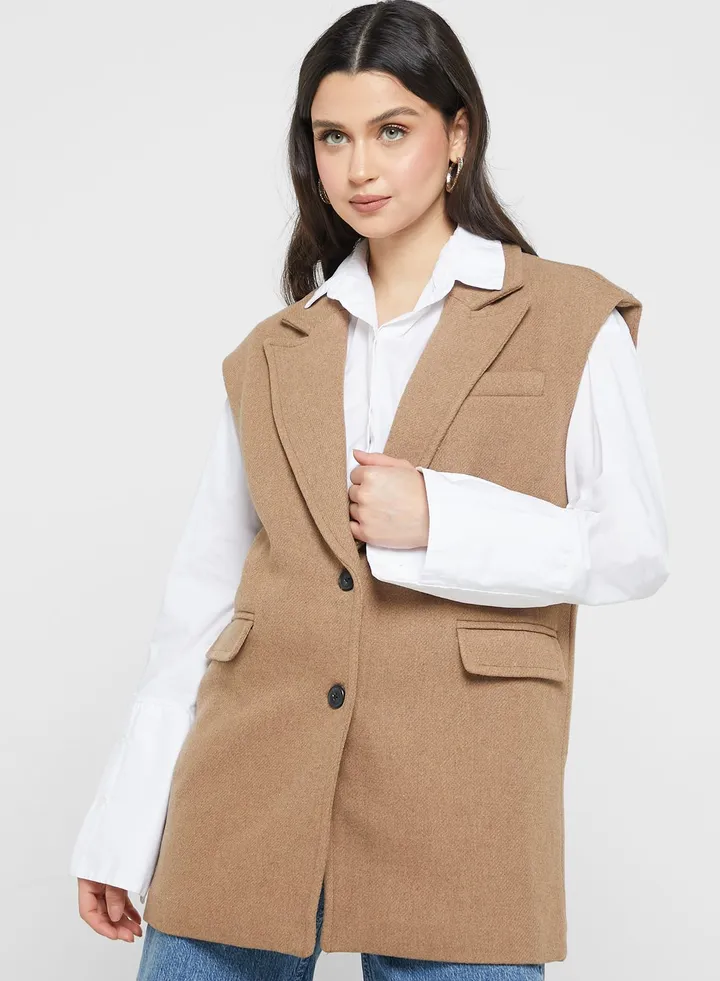 Pocket Detail Vest Coat