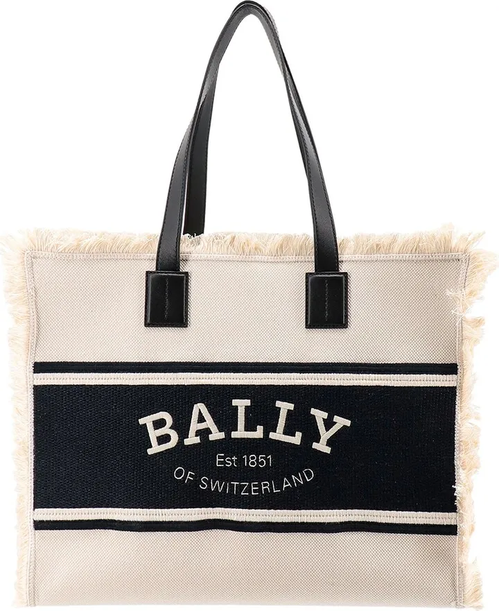 Canvas shoulder bag with embroidered logo