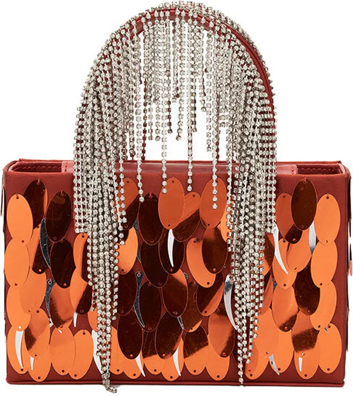 Clay Sequin Midi Fringe Tote