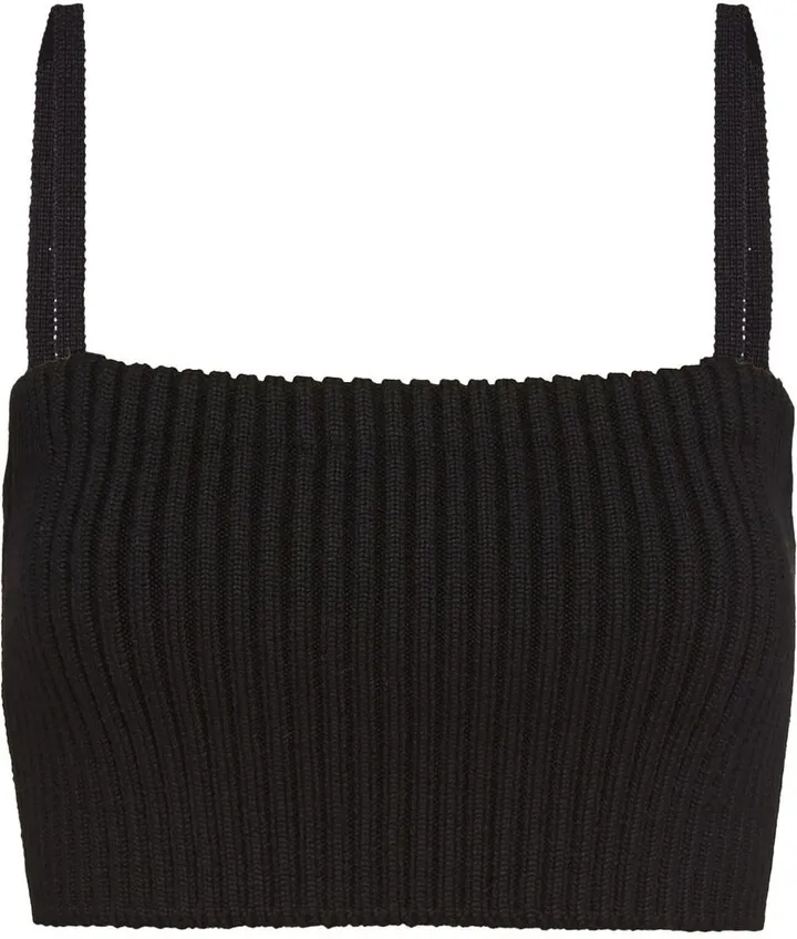 Logo Ribbed Knit Top