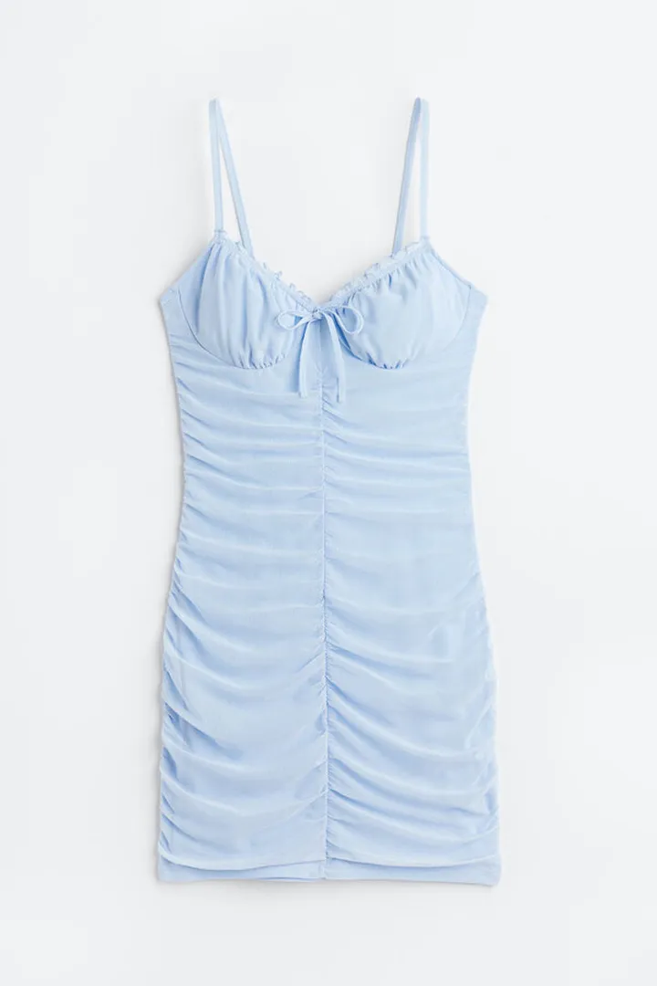 Gathered Mesh Dress