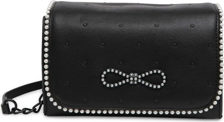 Heart Embossed Flap Crossbody Bag