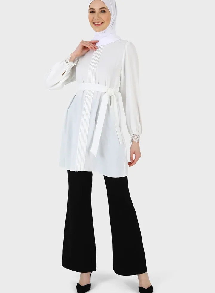 Puff Sleeve Belted Tunic