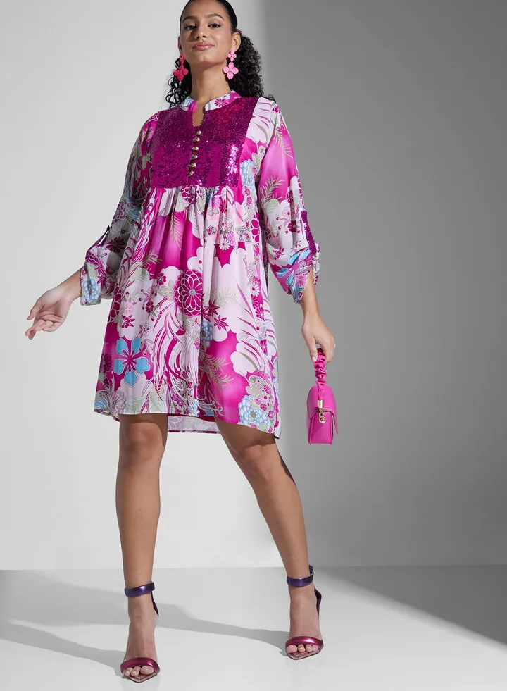Floral Printed Tunic Dress