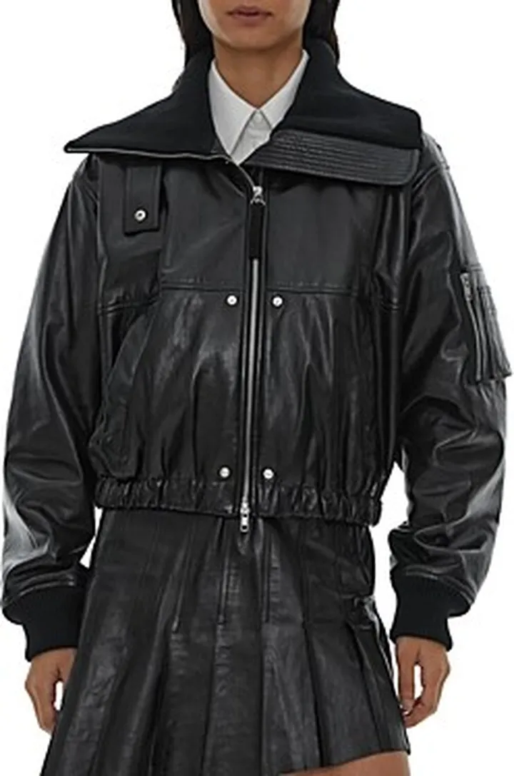Helmut Lang Leather Bomber Jacket