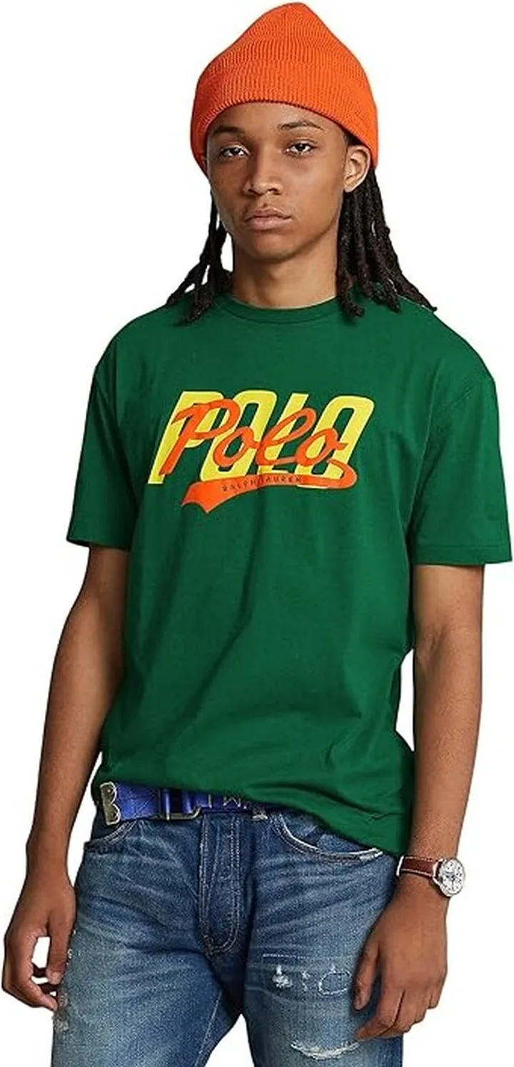 Polo Ralph Lauren Classic Fit Stacked-Logo Jersey T-Shirt (Primary Green) Men's Clothing