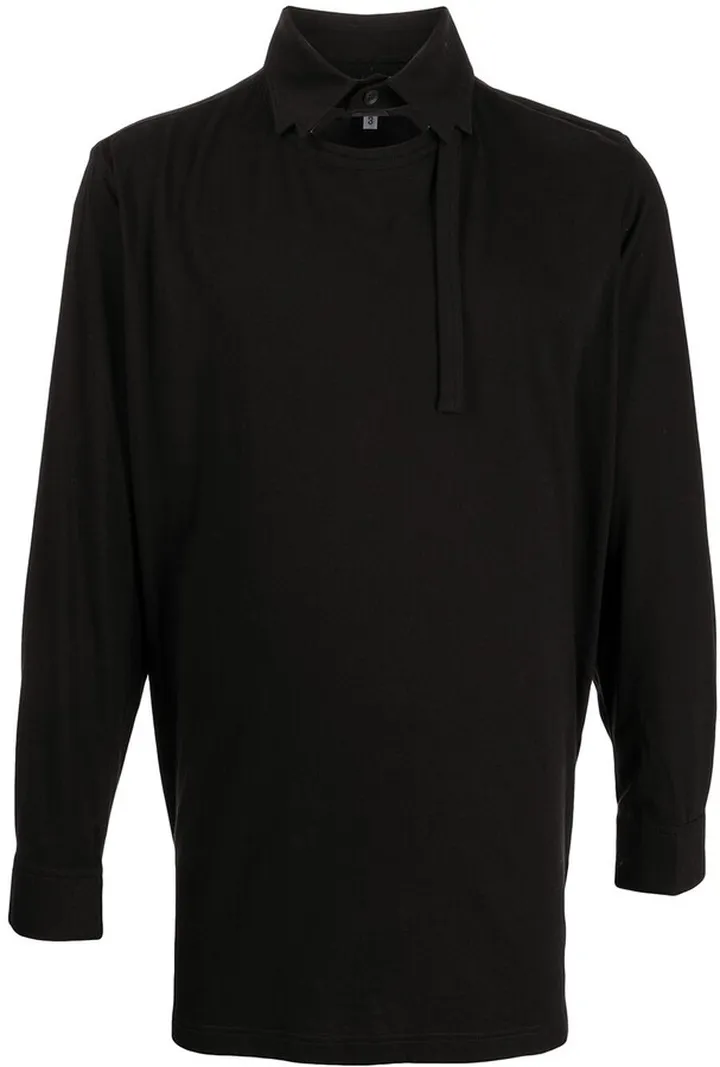 T-shirt panel long-sleeve shirt