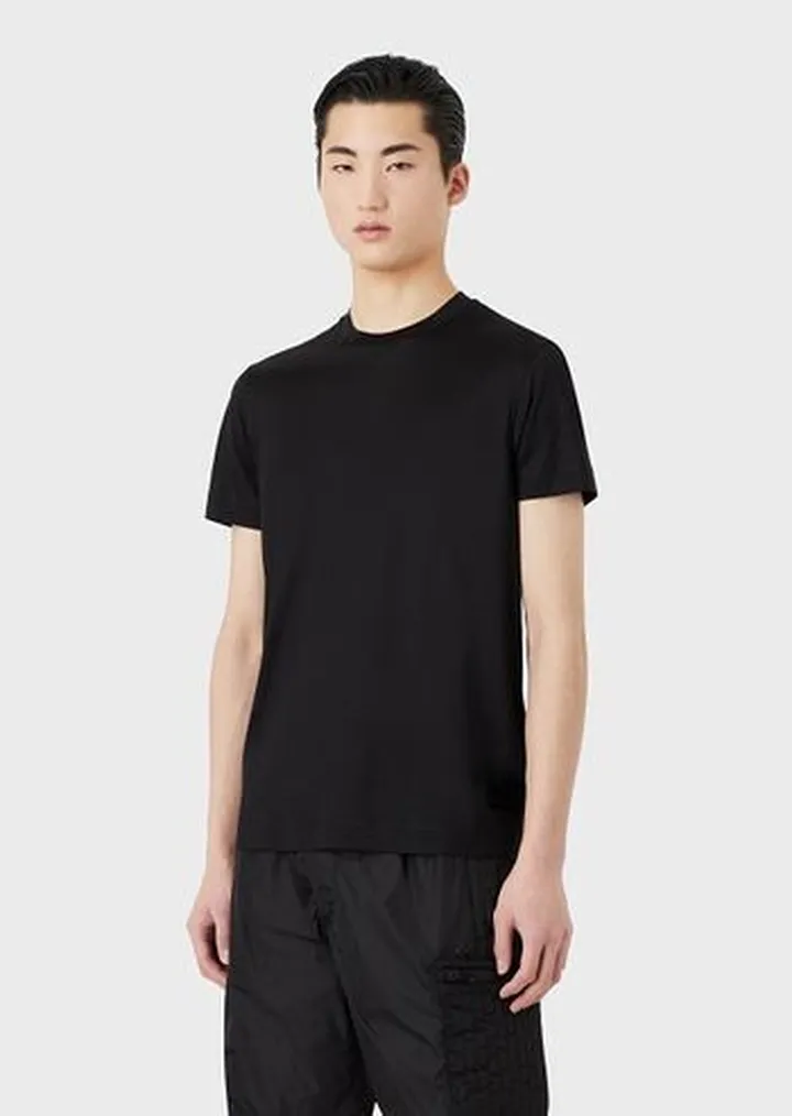Tencel-blend jersey T-shirt with embossed 3D logo