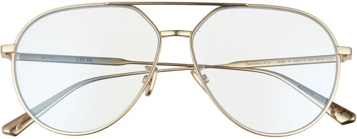 Christian Dior Gemdior 58mm Round Blue Light Blocking Glasses