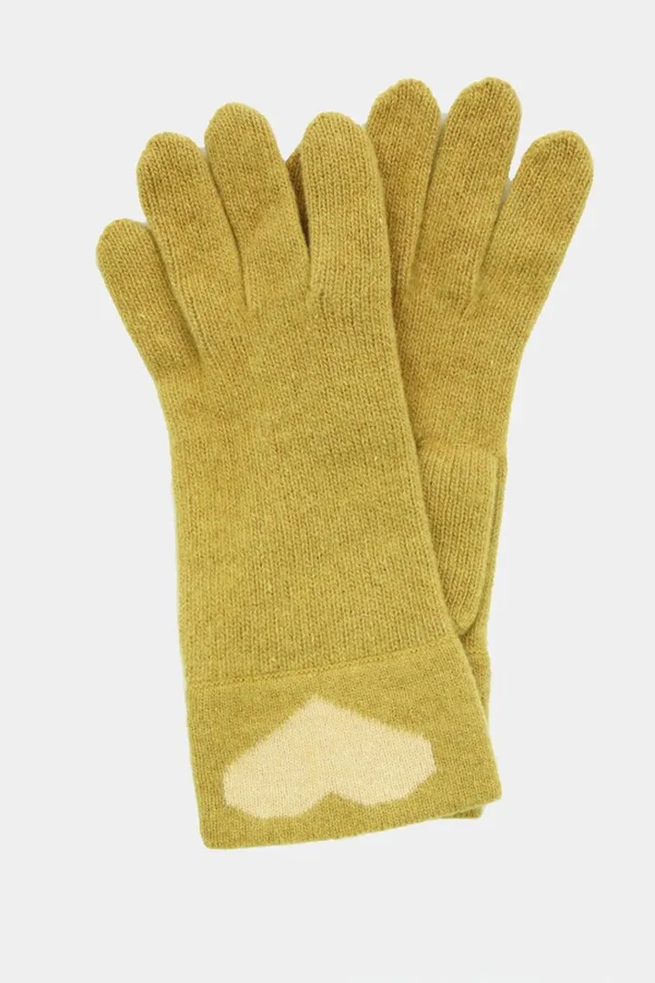 Colorblocked Heart Design Gloves