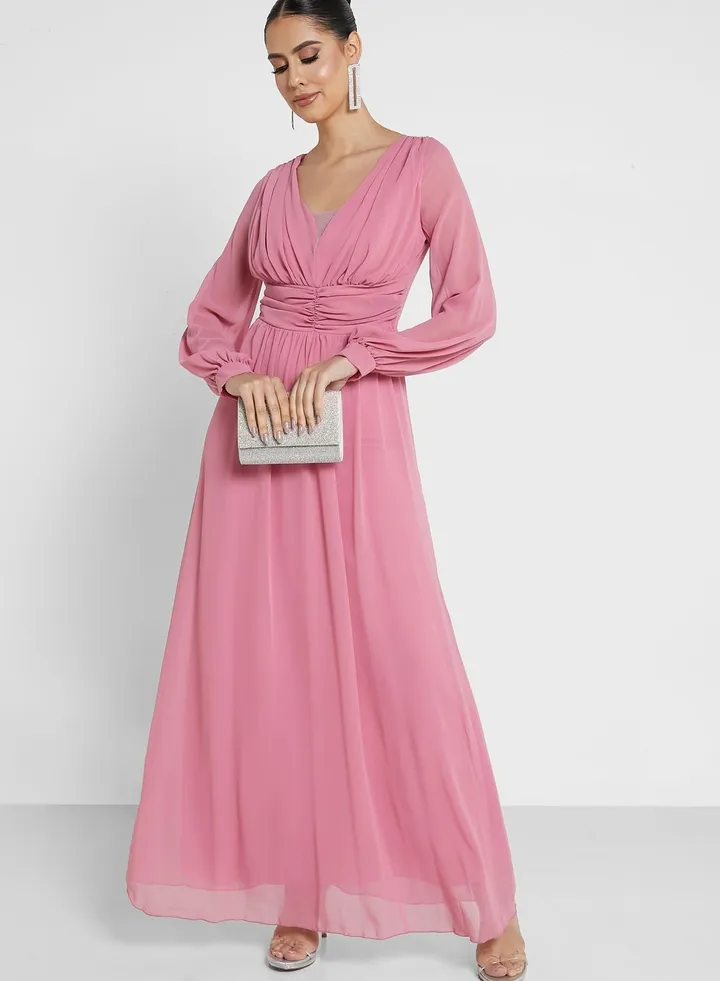 Puff Sleeve A-Line Dress