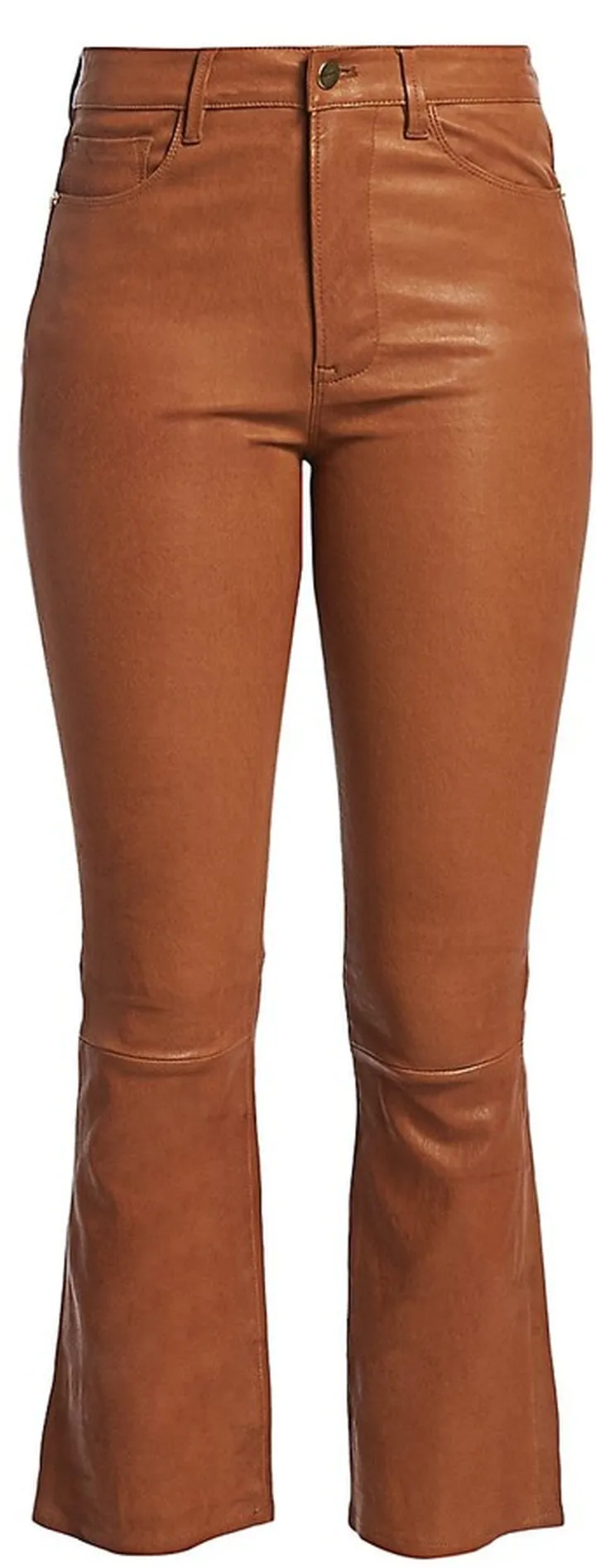 Leather High-Rise Kick Flare Pants