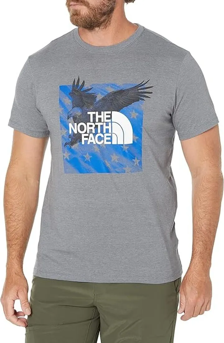 The North Face Short Sleeve Americana Tee (TNF Medium Grey Heather) Men's Clothing