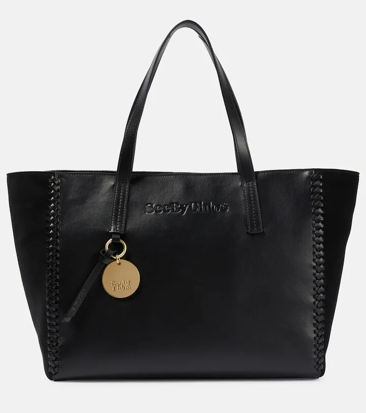 Tilda Large leather and suede tote