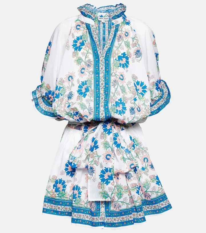 Floral cotton shirt minidress