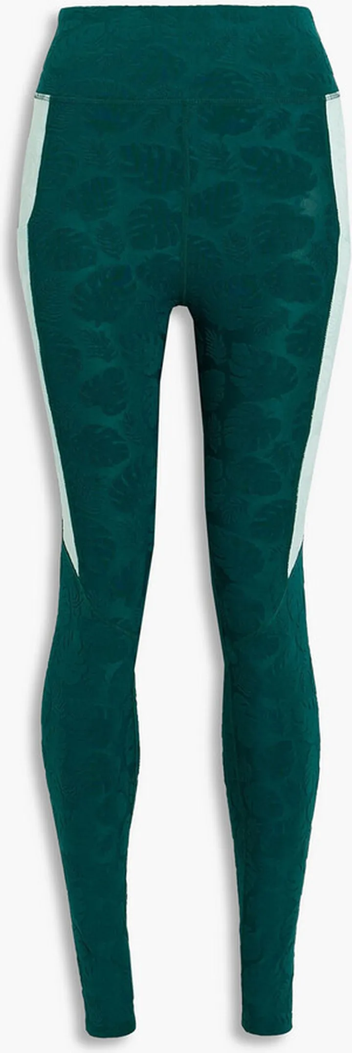 Two-tone stretch-jacquard leggings