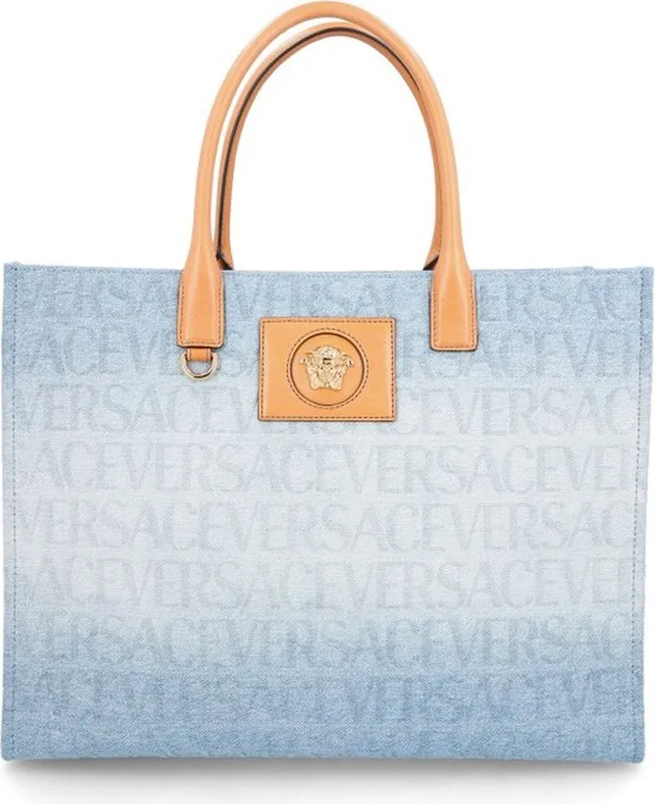 Versace Medusa Plaque Monogram Tote Bag
