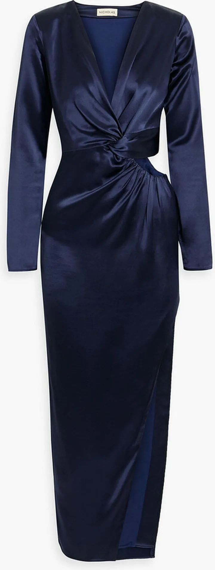 Alezia twist-front cutout satin maxi dress
