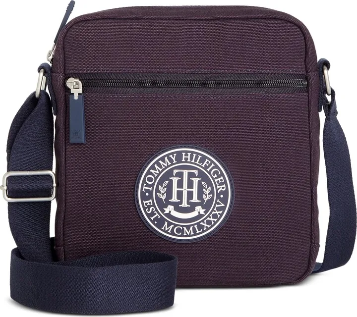 Tommy Hilfiger Men's Sean Canvas Logo Reporter Bag
