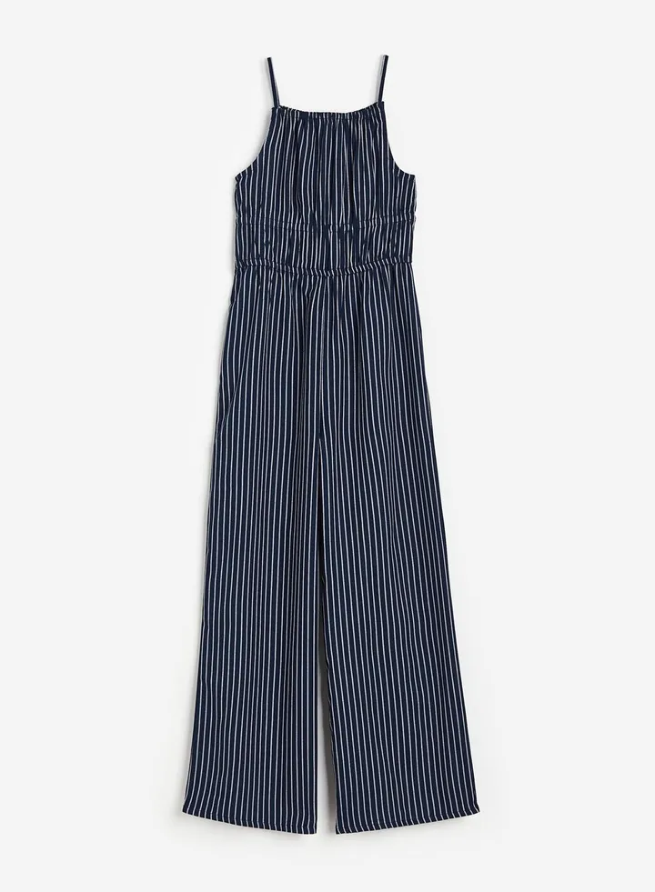 Kids Stripe Gathered Jumpsuit