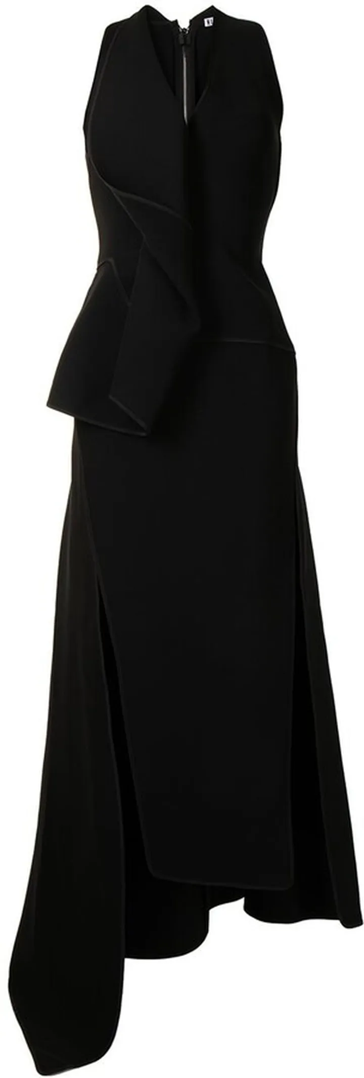 Neros draped asymmetric gown