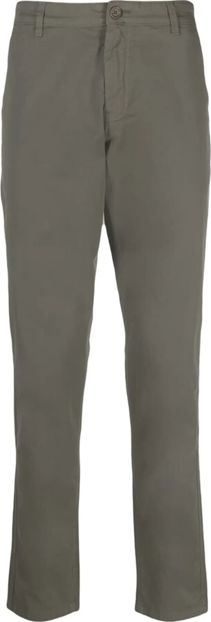 High-Waisted Straight-Leg Cotton Trousers
