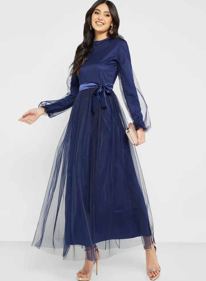Puff Sleeve Tulle Dress