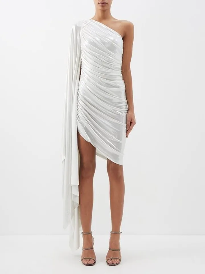 Diana One-shouldered Lamé-jersey Dress