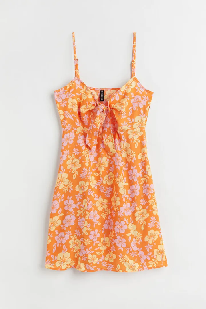 Tie-detail Cut-out Dress