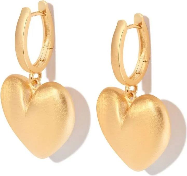 14kt Yellow Gold Heart Drop Earrings