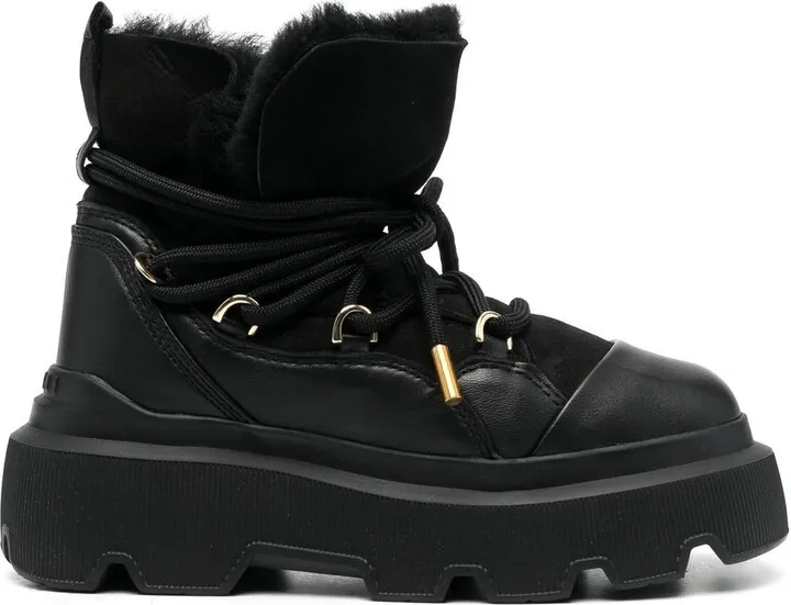 Lace-Up Leather Boots