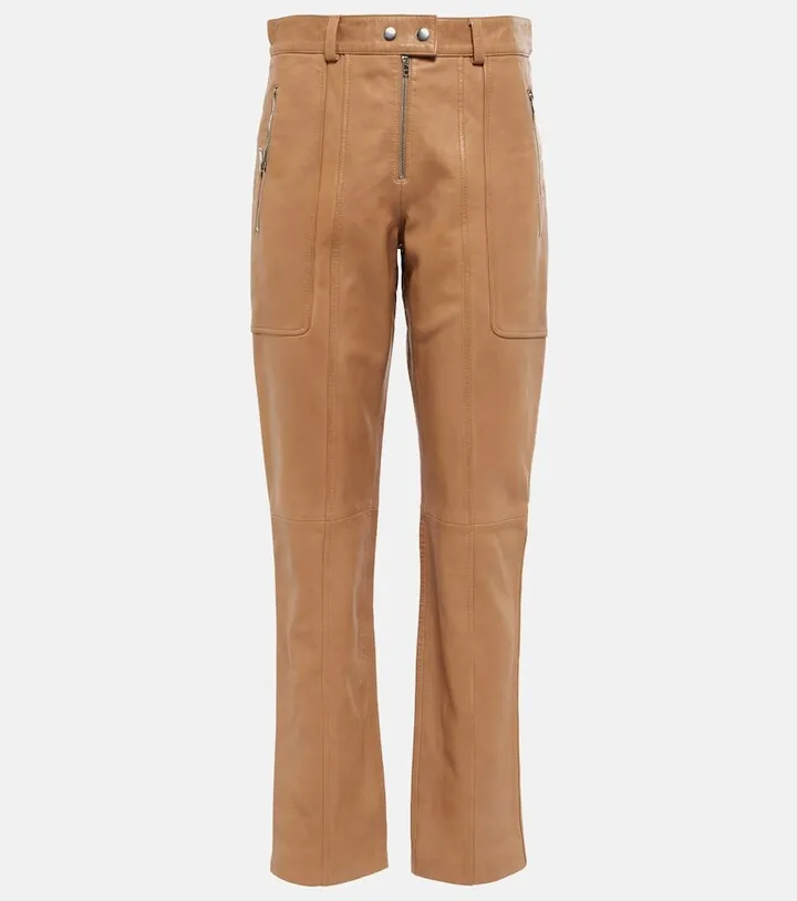 Anazia straight leather pants