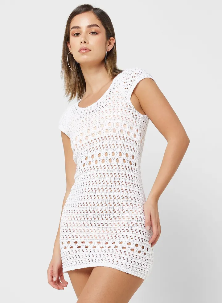 Puff Sleeve Square Neck Dress