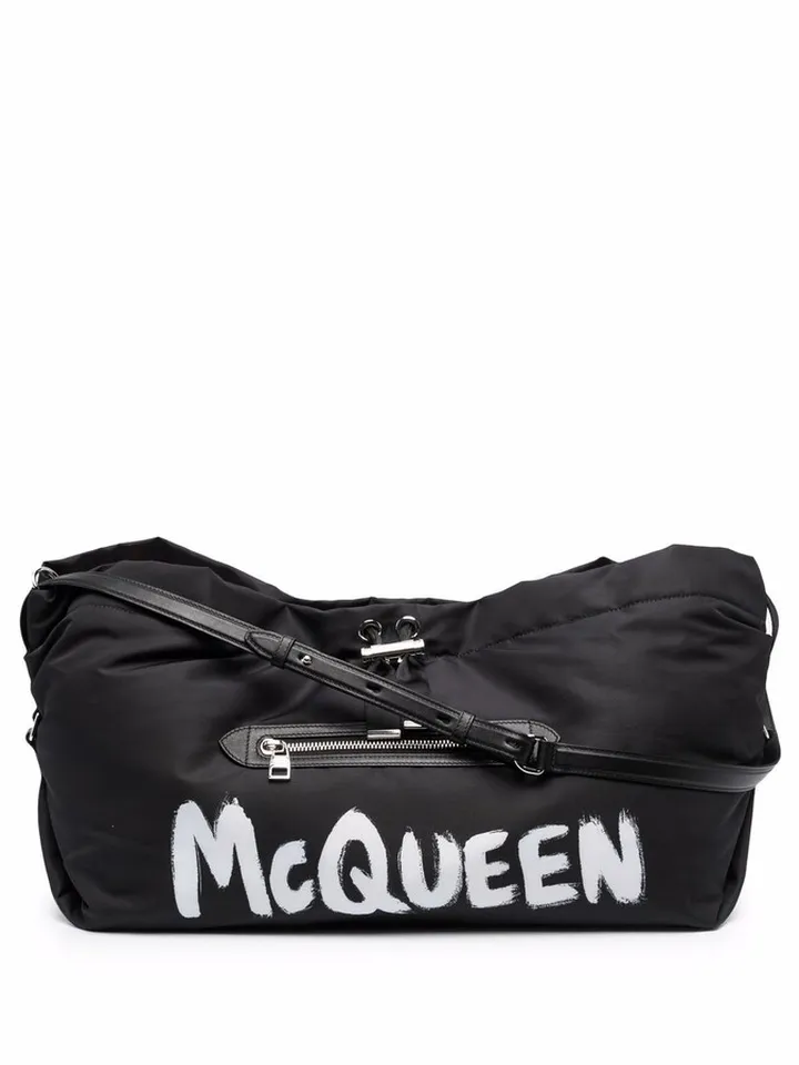 Graffiti Logo-Print Shoulder Bag