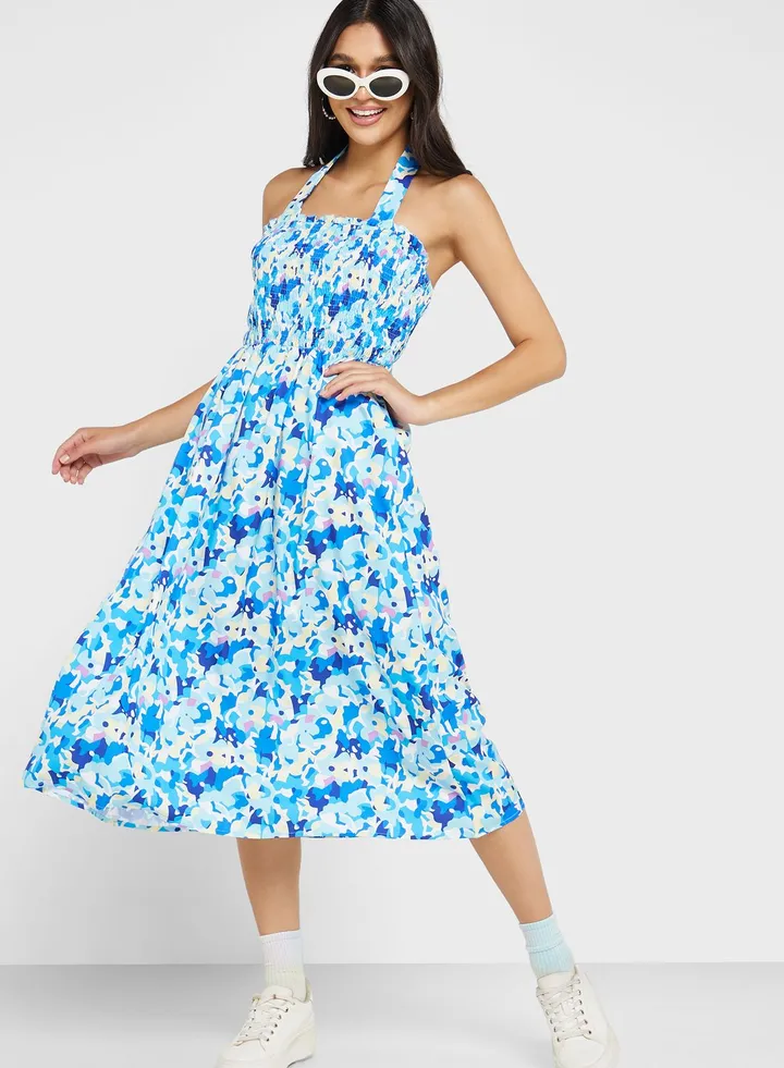 Strappy Printed Dress