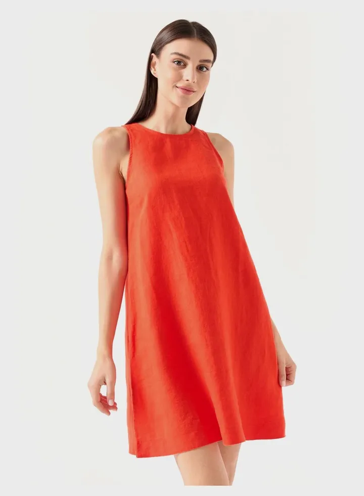 Crew Neck Straight Dress