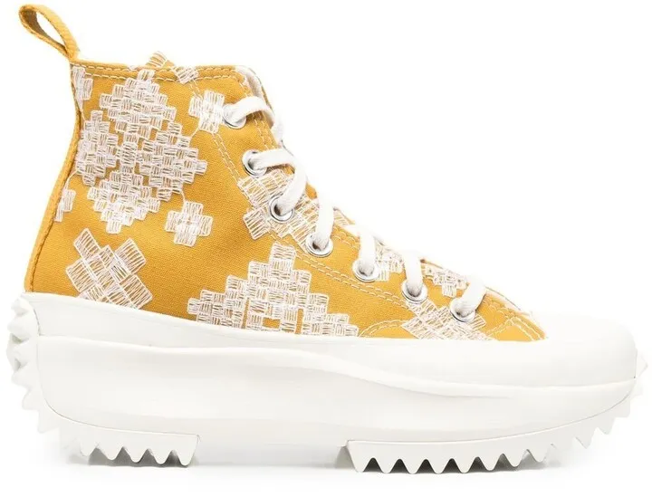 Embroidered Platform Sneakers
