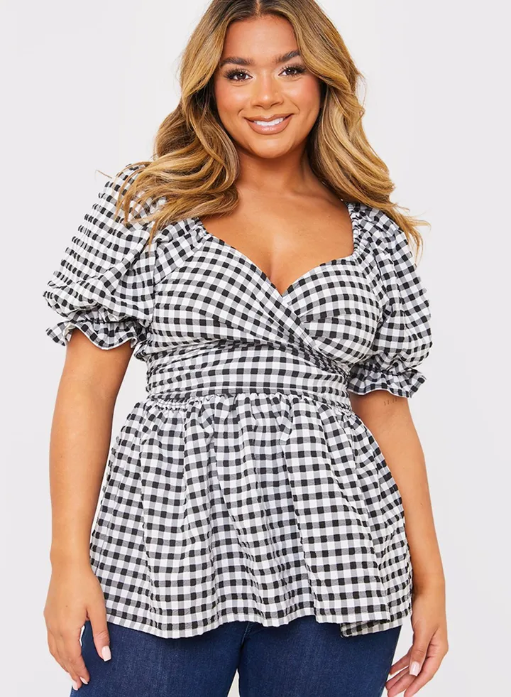 Tie Detail Puff Sleeve Top