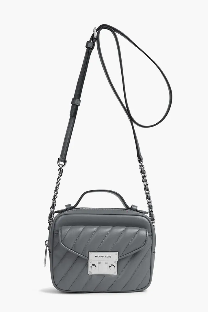 Quilted faux leather shoulder bag