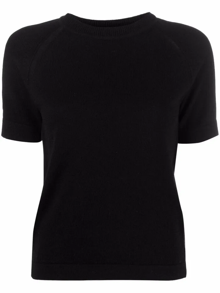 Short-Sleeve Cashmere Top