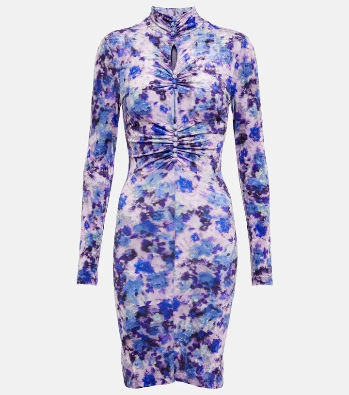 Gram floral velvet minidress