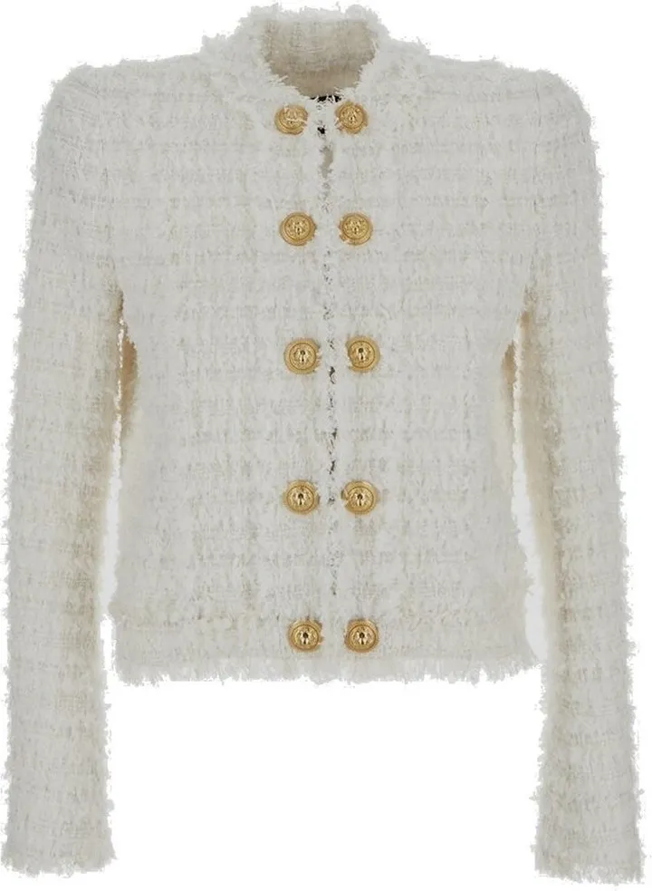 Balmain Fringed Tweed Jacket
