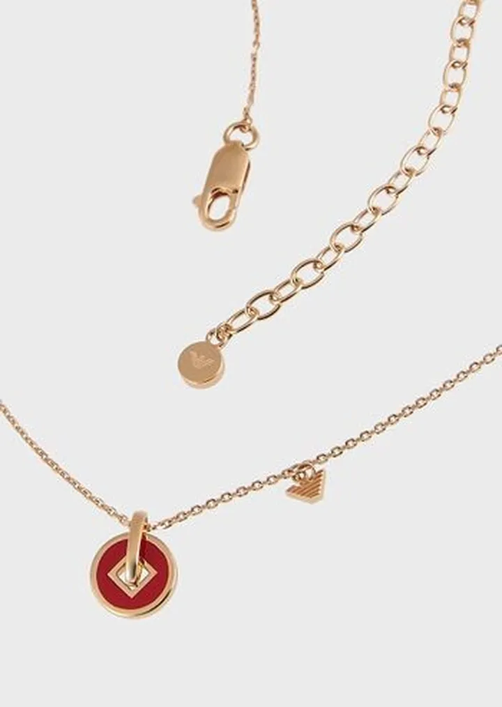 Rose Gold-Tone Sterling Silver Pendant Necklace