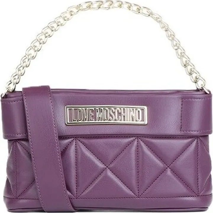 Love Moschino Logo-Plaque Chain-Link Shoulder Bag