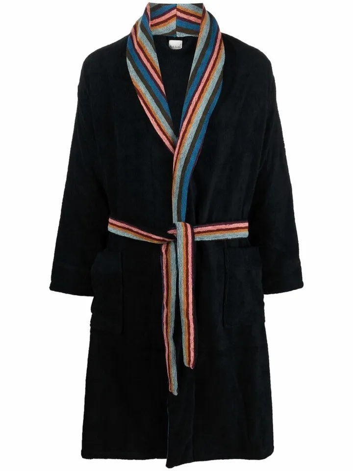 Artist-Stripe Cotton Robe