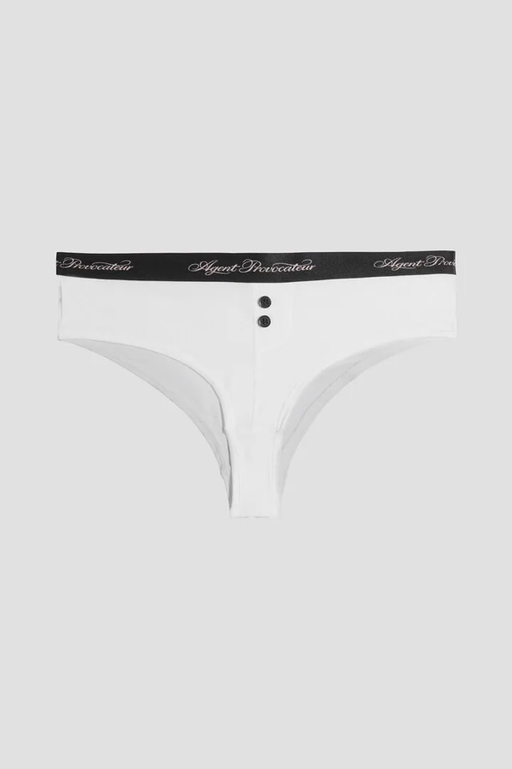Clea button-embellished stretch-modal mid-rise briefs