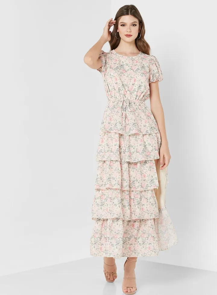 Floral Tiered Frill Side