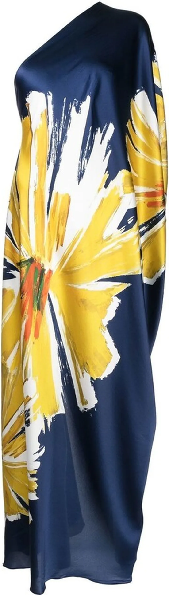 Floral-Print One-Shoulder Gown