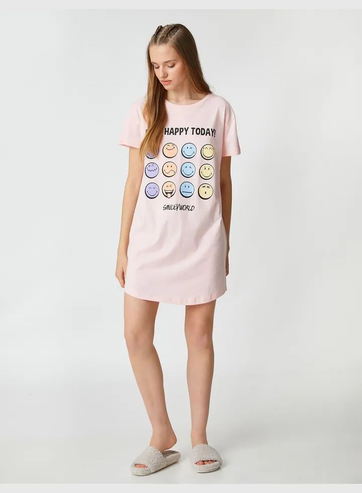 Cotton Short Sleeve Licensed Printed Nightdress